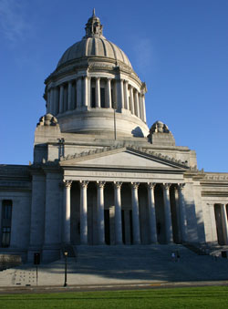 Washington State's Capitol in Olympia. The US Congress meets in a similar building somewhere else. Washington State's Capitol in Olympia. The US Congress meets in a similar building somewhere else.