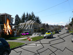 Rotting pet corpses, burning hedges, hubcap collections, and tp'ed houses are examples of what you want to clean up to get your neighborhood looking fly.
