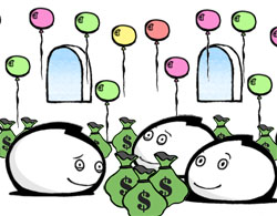 Zoloft spokes-things throw a huge bash to celebrate growing profits brought on by the US recession.