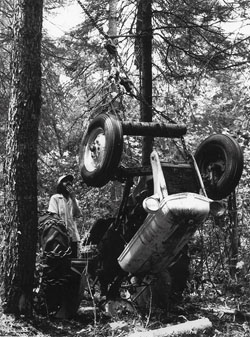 The aftermath of the Marysville tractor riot of 1889 can be seen in this file photo.