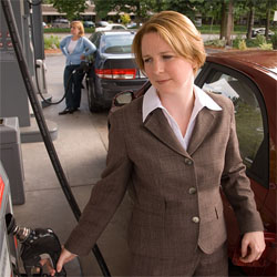The deeply concerned look on Darcy's face as she fills her tank in this photograph (which totally was not staged) shows how connected she is to the common citizens of the 8th Congressional District. For real. The deeply concerned look on Darcy's face as she fills her tank in this photograph (which totally was not staged) shows how connected she is to the common citizens of the 8th Congressional District. For real.