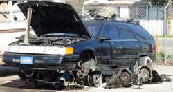 Bonus tip: If the car you're considering is up on blocks, with large pieces removed and scattered about the ground nearby... that one is probably not a keeper.