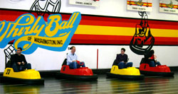 Pumped-up WhirlyBall players anxiously await the starting bell at the Edmonds arena.