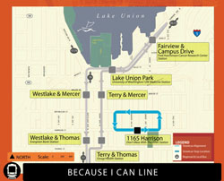 The proposed route for Paul Allen's new Because I Can streetcar line.