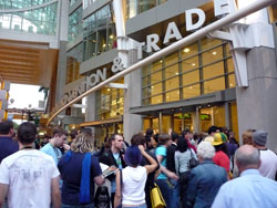 As the sun began to set on Friday, thousands of nerds braved the outdoors to enjoy a sidewalk performance of video game music. Seriously. As the sun began to set on Friday, thousands of nerds braved the outdoors to enjoy a sidewalk performance of video game music. Seriously.
