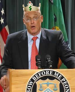 Paulson addresses Congress sporting his new crown. Paulson addresses Congress sporting his new crown.
