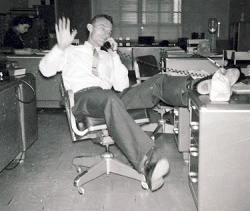 Perennial slackers such as Joe Linden, process inspector for Kirkland Machine seen here in a file photo from the early '80s, can rest easy thanks to Kirkland's passage of Ordinance 4188 on Saturday night, which prohibits layoffs for any reason.